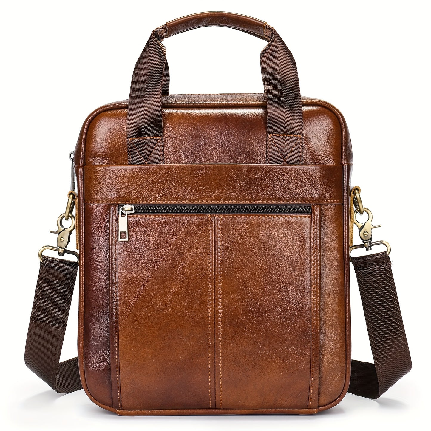 Genuine Leather Shoulder Bags for Men - Business Handbags for 13.3in Laptop